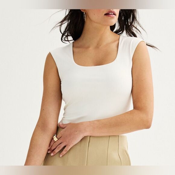 Nine West Tops - Nine West sculpting bodysuit square neck xl NWT RED